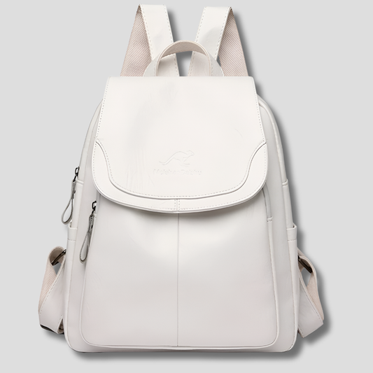 Mochila de piel texturizada para mujer con elementos de seguridad para el trabajo, viajes y uso diario