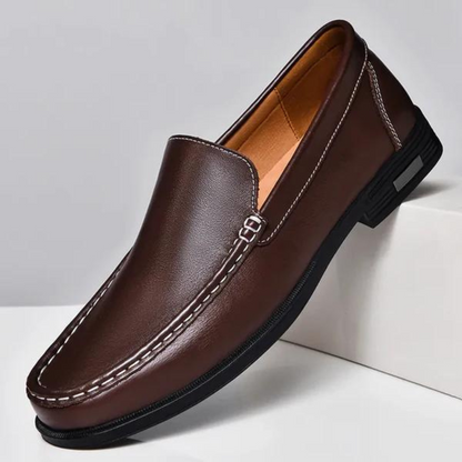 Genuine Leather Loafers Men's Dress Slip-On Shoes Handcrafted Italian Style for Business Casual Office Formal Work