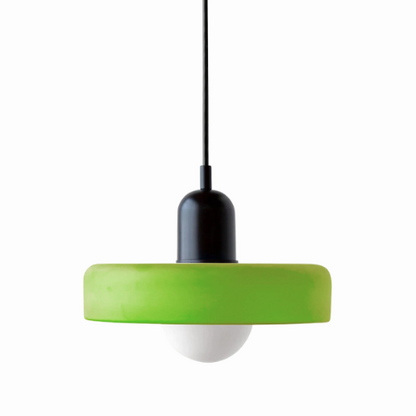Glass Disc Pendant Light with Adjustable Cord – Modern Ceiling Fixture for Dining Room, Kitchen Island & Living Room