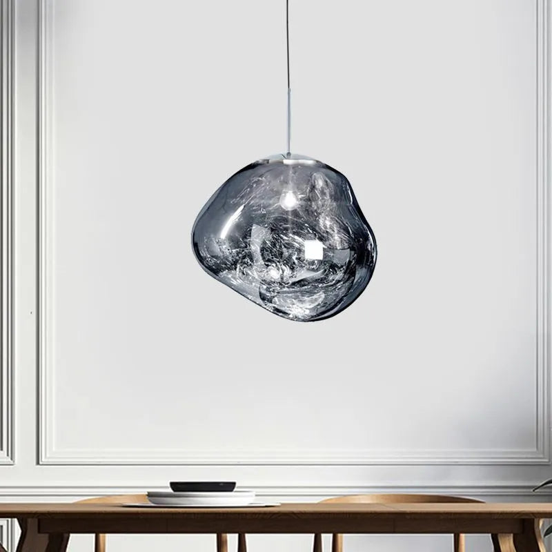 Organic Acrylic Pendant Light with Flowing Form for Dining Room & Bedroom – E27 LED Hardwire Ceiling Fixture