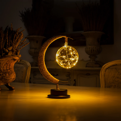 Moon Light Table Lamp – Celestial Night Light with Soft Glow, Battery Operated for Home Decor