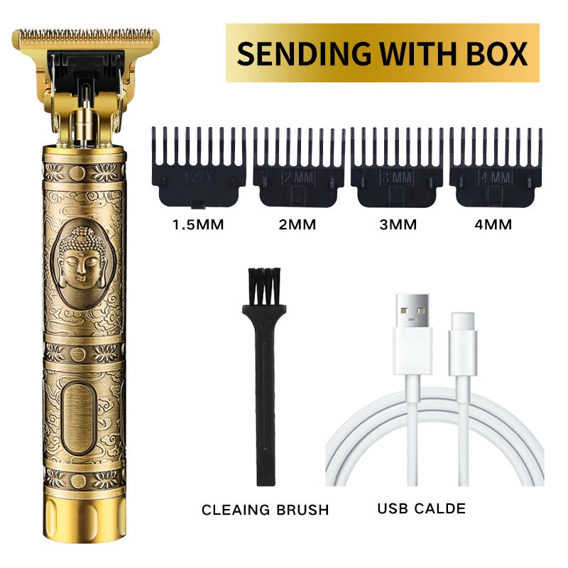 Cordless Precision Hair Clipper with T-Blade for Fade Cuts, Edge-Ups, Beard Shaping & Full Body Detailing – USB Rechargeable, 6-Hour