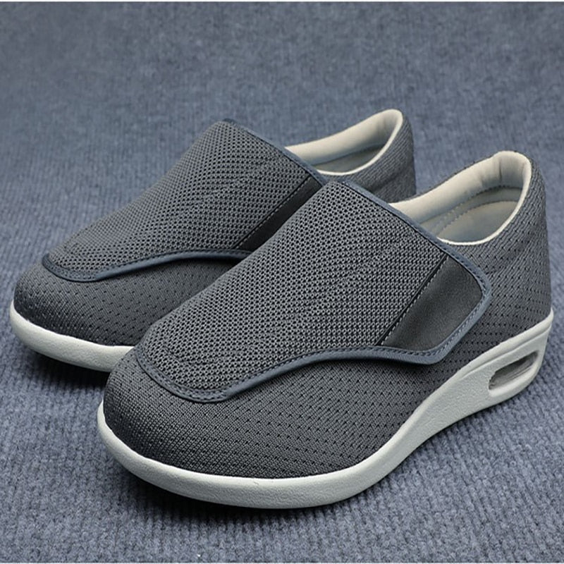 Extra-Wide Adjustable Velcro Shoes for Swollen Feet with Memory Foam Insoles – Breathable Diabetic-Friendly Slip-Resistant Sneakers for