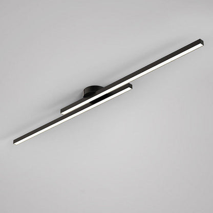 Flush Mount LED Overhead Light | Black Aluminum Linear Low-Profile Fixture for Bedrooms, Entryways & Compact Spaces | Modern Minimalist Desi