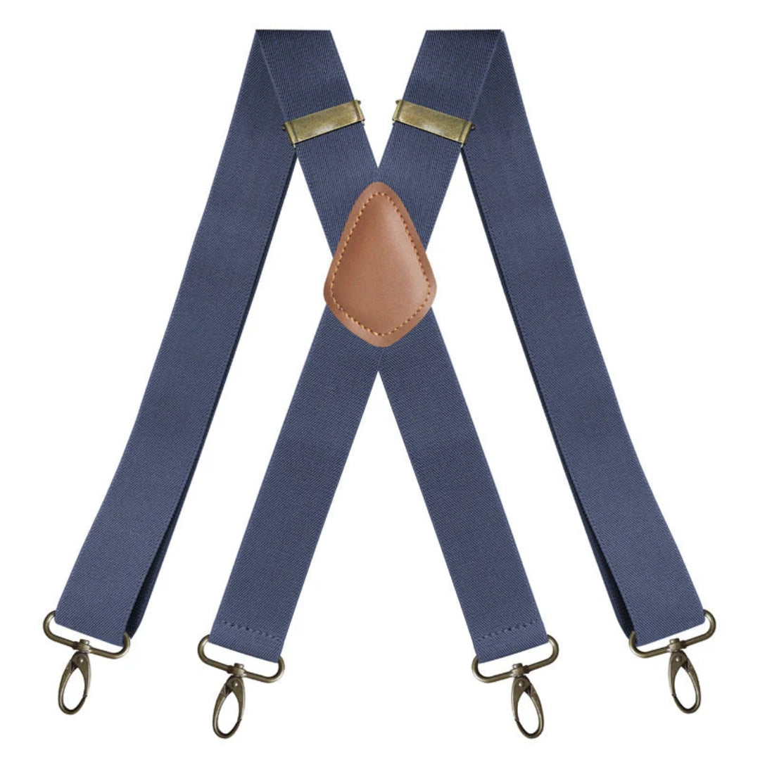 Adjustable X-Back Suspenders with Metal Clips for Men – Elastic Dress Braces for Formal & Casual Wear