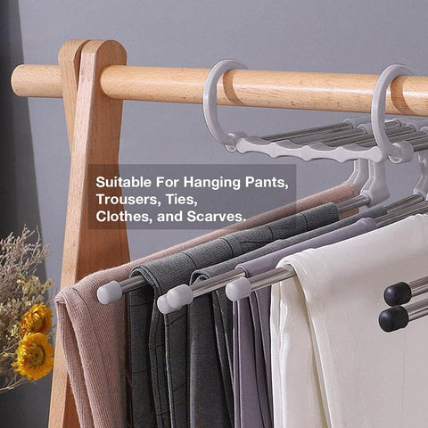 Perchero para pantalones Maven: acero inoxidable, ganchos que ahorran espacio para pantalones