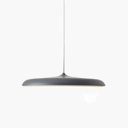 Lámpara colgante LED redonda de metal y acrílico – Luz colgante azul de 16 pulgadas para comedor, isla de cocina, dormitorio – Diseño minimalista moderno