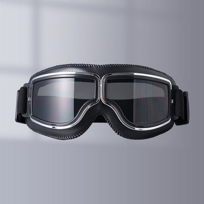 Retro Motorcycle Goggles with Adjustable Strap, UV Protection & Impact-Resistant Polycarbonate Lens for Riding, Cycling & Outdoor Use