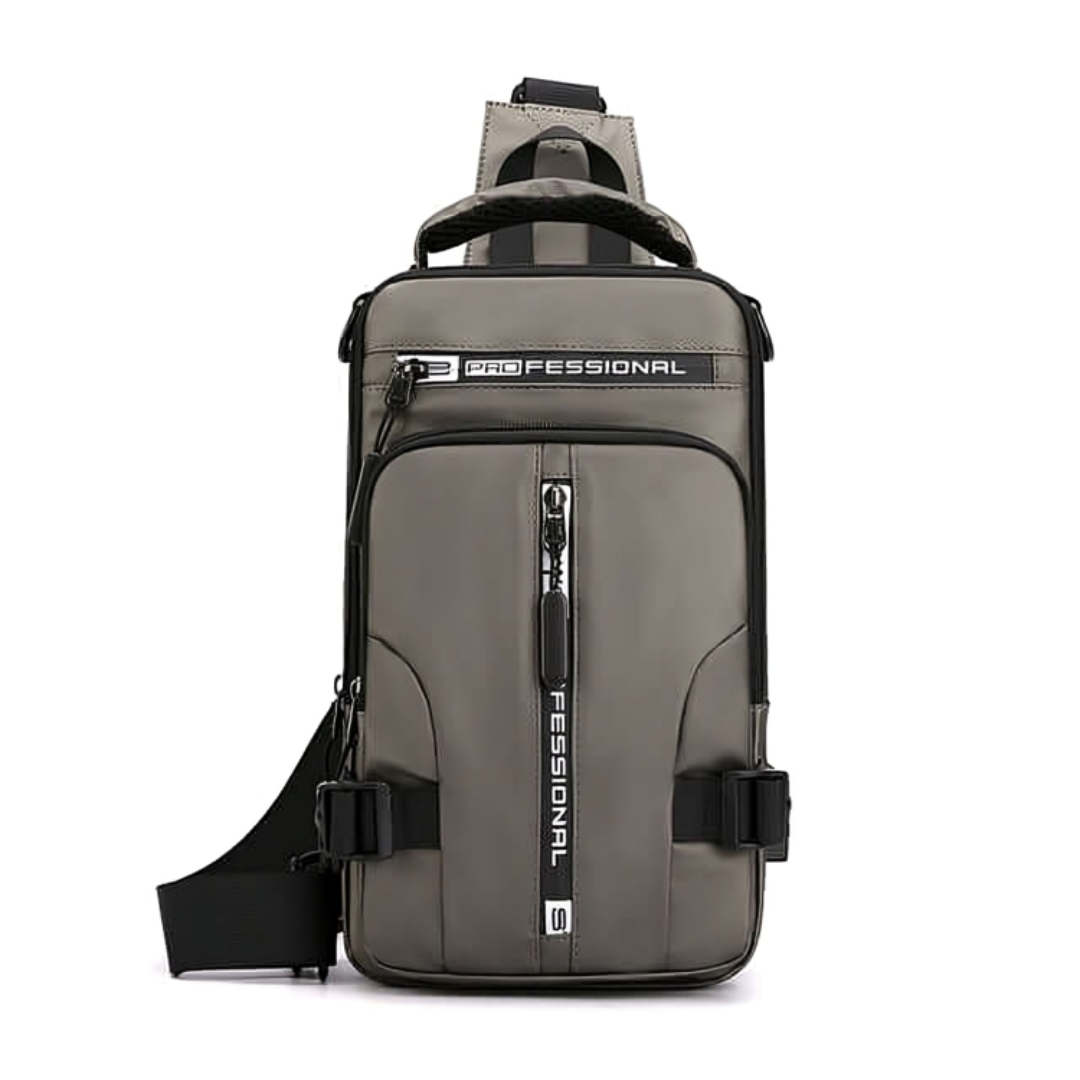 Bolso bandolera con cremalleras ocultas antirrobo y puerto de carga USB – Mochila de nailon resistente al agua para viajes, desplazamientos y uso diario