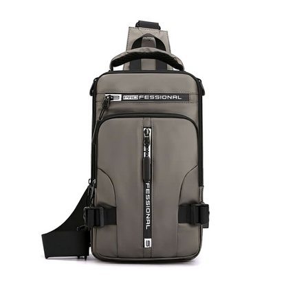 Bolso bandolera con cremalleras ocultas antirrobo y puerto de carga USB – Mochila de nailon resistente al agua para viajes, desplazamientos y uso diario