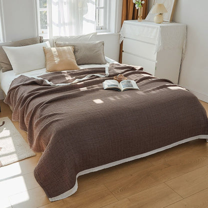 6-Layer Muslin Cotton Blanket Breathable Soft Throw Full Queen King Size for Bed Couch All-Season Lightweight Bedspread Adults Kids