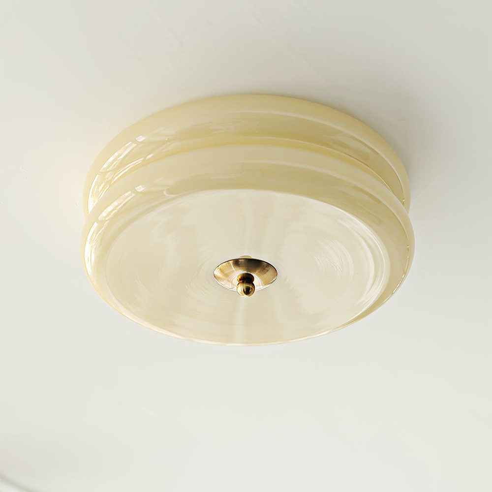 Lámpara LED de techo empotrada redonda con 3 temperaturas de color, de metal y vidrio, 5 pulgadas de altura, para dormitorio, comedor y cocina, con interruptor Kelvin ajustable