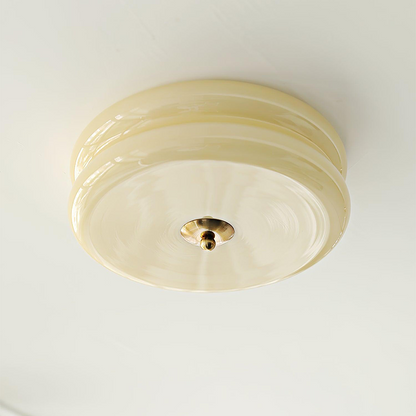 Lámpara LED de techo empotrada redonda con 3 temperaturas de color, de metal y vidrio, 5 pulgadas de altura, para dormitorio, comedor y cocina, con interruptor Kelvin ajustable