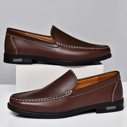 Genuine Leather Loafers Men's Dress Slip-On Shoes Handcrafted Italian Style for Business Casual Office Formal Work