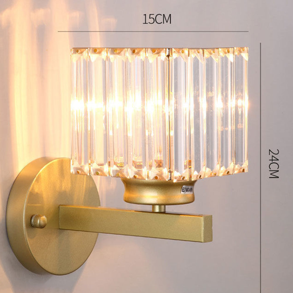 Metal & Glass Sconce Light 9.4 inches Black Textured Shade for Bedroom Hallway Living Room Ambient Lighting Fixture Modern Home Décor