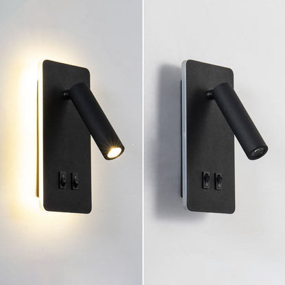 Adjustable LED Wall Sconce with Backlight – Rotatable Reading Light for Bedroom & Hallway – Modern Spotlight for Bedside & Living Room