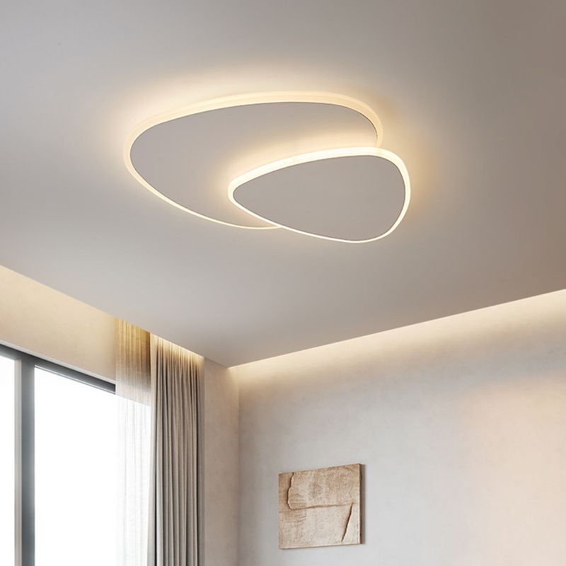 Lámpara de techo LED triangular moderna, montaje empotrado blanco para dormitorio, sala de estar y pasillo, regulable, 3 temperaturas de color, 16-20 pulgadas