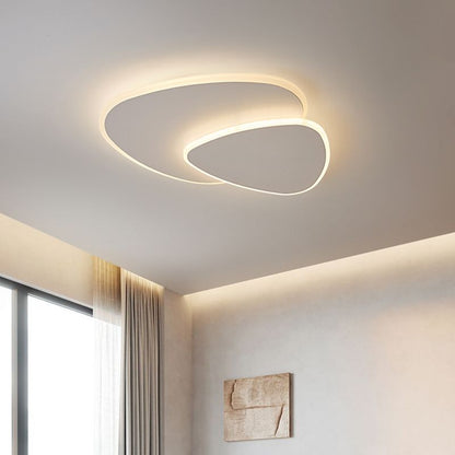 Lámpara de techo LED triangular moderna, montaje empotrado blanco para dormitorio, sala de estar y pasillo, regulable, 3 temperaturas de color, 16-20 pulgadas