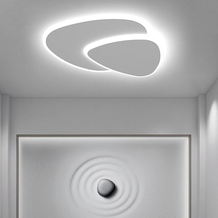 Lámpara de techo LED triangular moderna, montaje empotrado blanco para dormitorio, sala de estar y pasillo, regulable, 3 temperaturas de color, 16-20 pulgadas