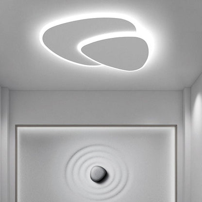 Lámpara de techo LED triangular moderna, montaje empotrado blanco para dormitorio, sala de estar y pasillo, regulable, 3 temperaturas de color, 16-20 pulgadas