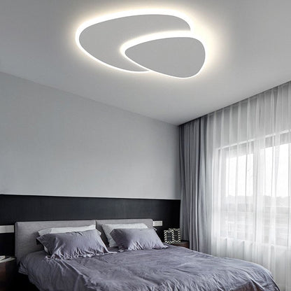 Lámpara de techo LED triangular moderna, montaje empotrado blanco para dormitorio, sala de estar y pasillo, regulable, 3 temperaturas de color, 16-20 pulgadas