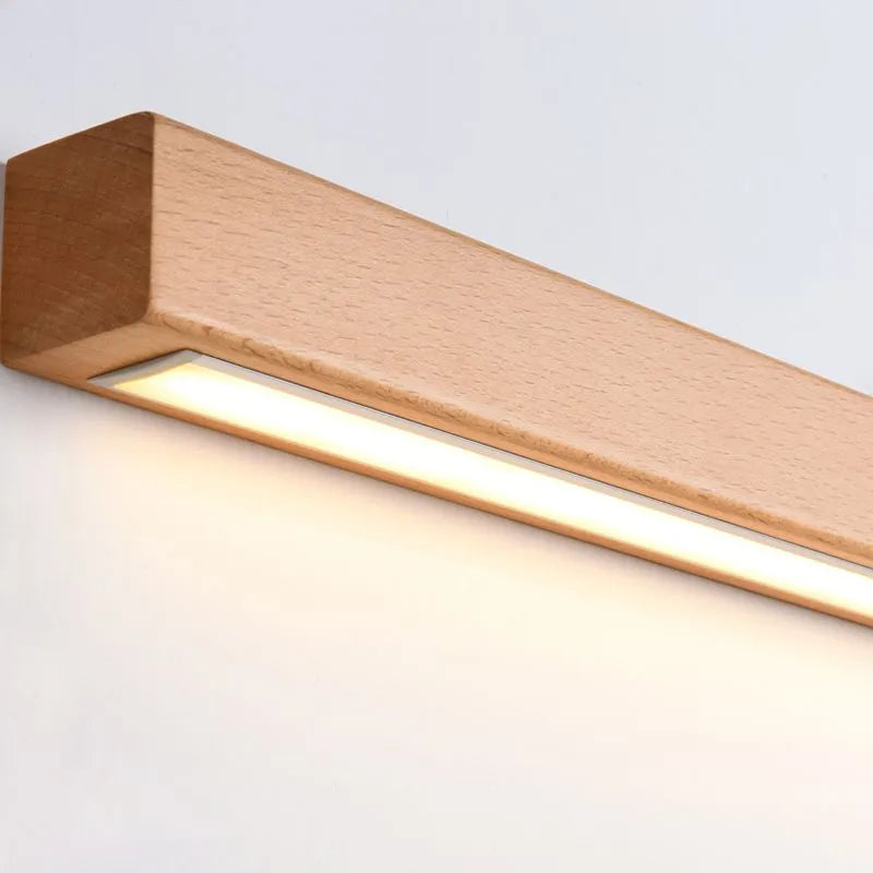Wooden Vanity Light Bar LED Mirror Sconce with Acrylic Shade, Adjustable Color Temperature Wall Lighting for Bathroom & Bedroom