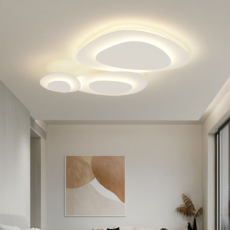 Modern White Cloud Metal Ceiling Light Flush Mount for Bedroom Living Room Dining Room | Dimmable LED Surface Mount Fixture