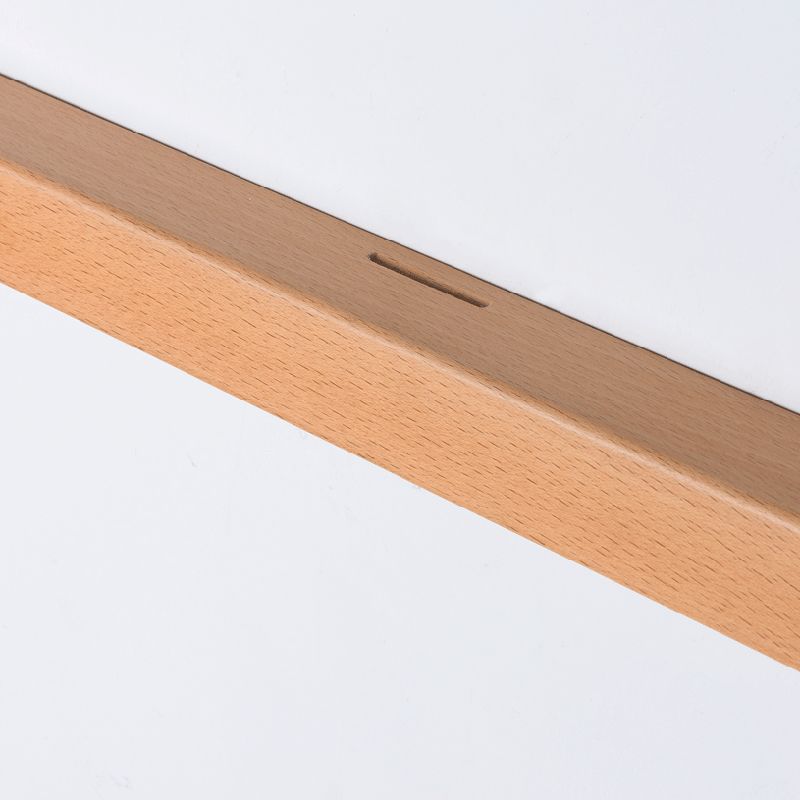 Aplique de pared LED rectangular de madera con pantalla de acrílico para dormitorio y sala de estar | Luz de espejo minimalista moderna