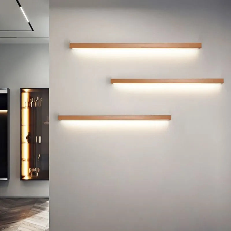 Wooden Vanity Light Bar LED Mirror Sconce with Acrylic Shade, Adjustable Color Temperature Wall Lighting for Bathroom & Bedroom