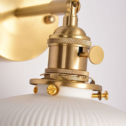 Ceramic Wall Sconce with Geometric Metal Mount – White Hardwired Fixture for Bedroom, Hallway & Bath