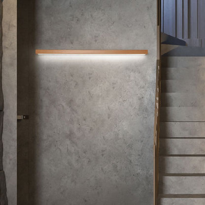 Aplique de pared LED rectangular de madera con pantalla de acrílico para dormitorio y sala de estar | Luz de espejo minimalista moderna