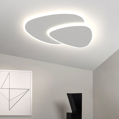 Lámpara de techo LED triangular moderna, montaje empotrado blanco para dormitorio, sala de estar y pasillo, regulable, 3 temperaturas de color, 16-20 pulgadas
