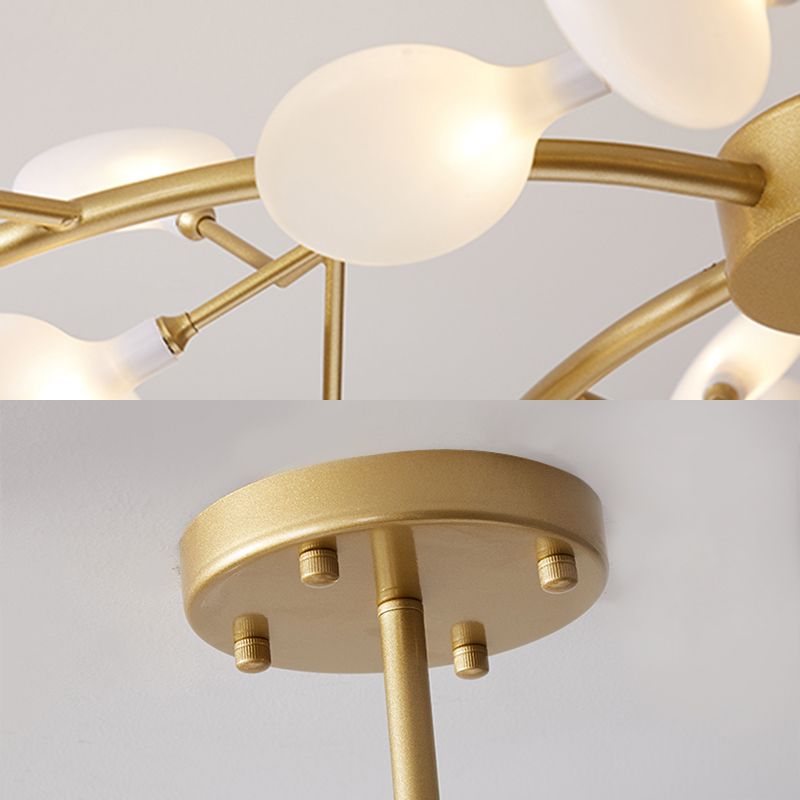Branching Tree Multi-Light Pendant with Glass Globes for Dining Room & Living Room – Adjustable Hardwire Chandelier