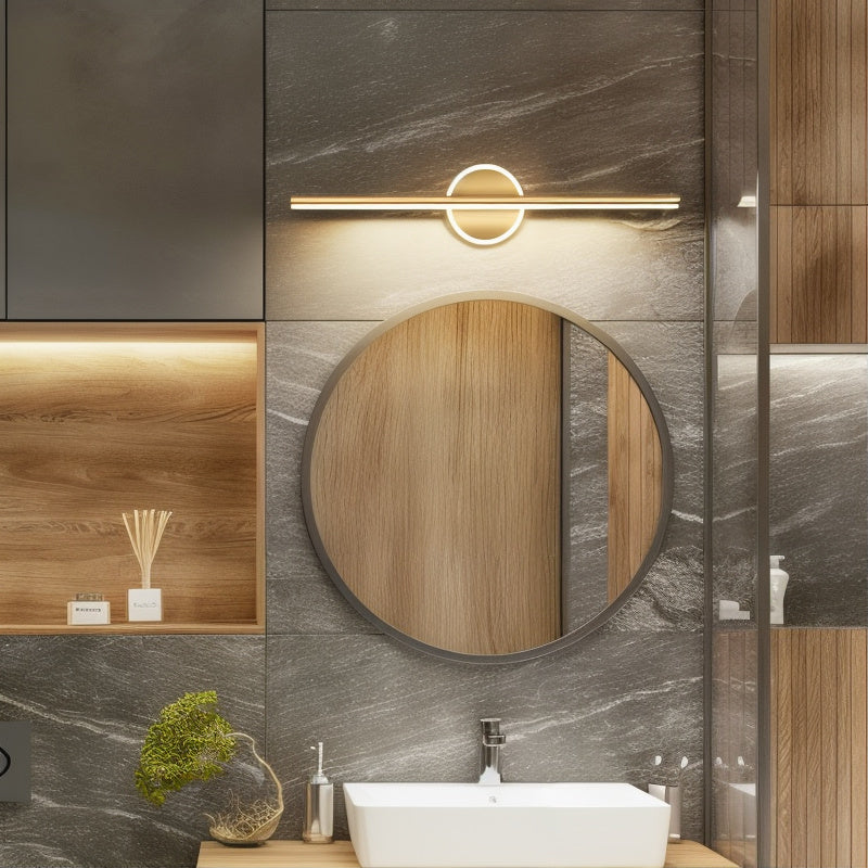LED Wall Sconce Black & Gold Metal Modern Geometric Light Fixture for Living Room Bedroom Bathroom Warm White Accent Lighting