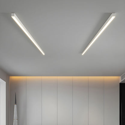 Linear LED Flush Mount Light 47-Inch Contemporary Aluminum Fixture Bedroom Hallway Kitchen Bar Overhead Lighting Slim Profile Low Profile Bl