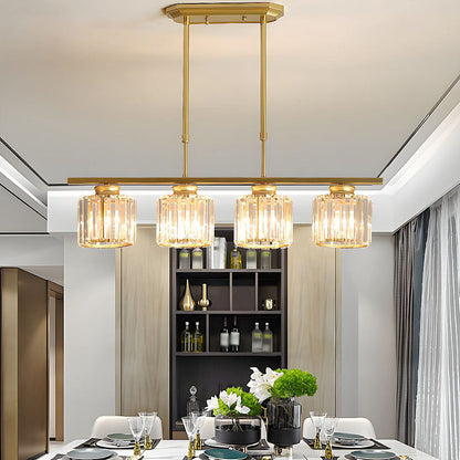 Multi-Light Overhead Fixture with Clear Glass Globes for Dining Tables & Islands – Adjustable Drop, Black Metal Frame, E27 Socket – Contempo