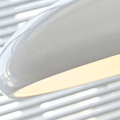 Metal Dome Pendant Light for Dining Room & Kitchen Island, Adjustable Hanging Ceiling Fixture with Curved Shade, Modern LED Bulb