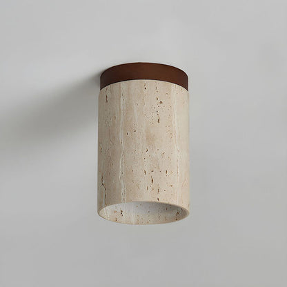 Lámpara de techo empotrada de piedra natural con detalle de madera, base E26, para dormitorio, entrada y sala de estar, accesorio de perfil bajo, iluminación ambiental superior