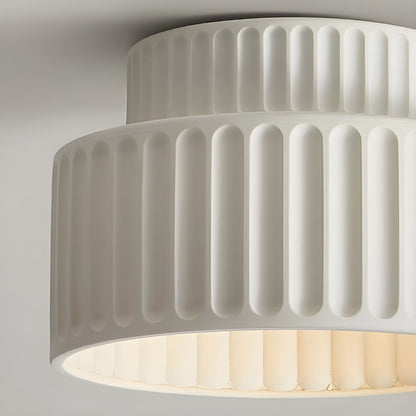 Lámpara de techo de resina de montaje empotrado, casquillo E27, pantalla texturizada, color blanco, para cocina, dormitorio, pasillo, perfil bajo, diseño escandinavo minimalista moderno