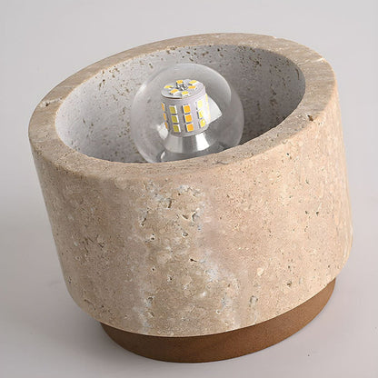 Lámpara de techo empotrada de piedra natural con detalle de madera, base E26, para dormitorio, entrada y sala de estar, accesorio de perfil bajo, iluminación ambiental superior