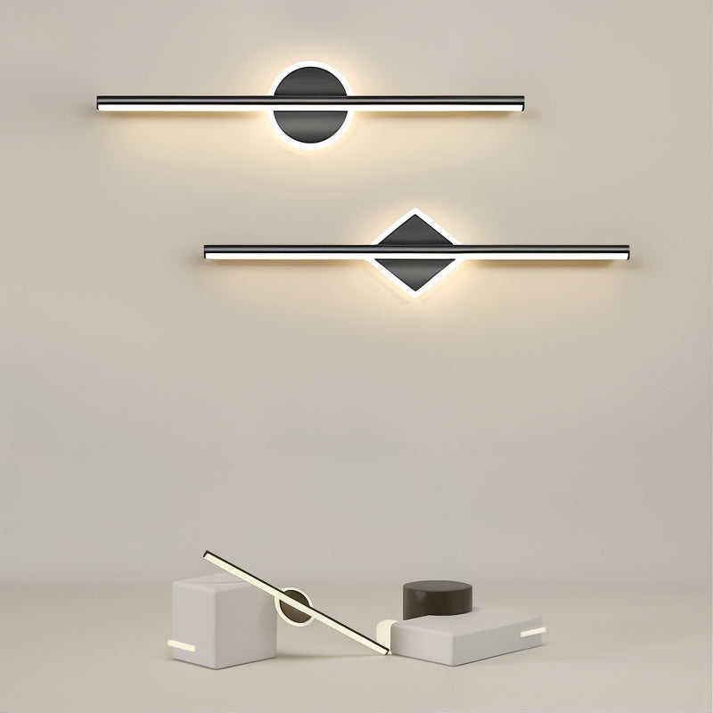 LED Wall Sconce Black & Gold Metal Modern Geometric Light Fixture for Living Room Bedroom Bathroom Warm White Accent Lighting