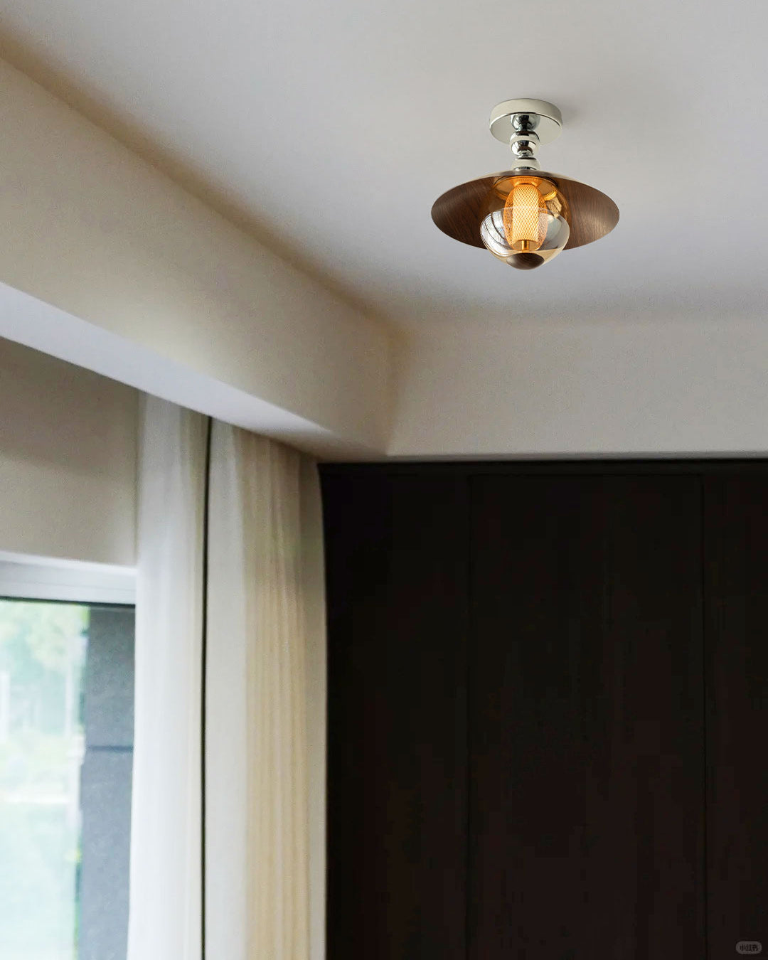 Flush Mount Glass Dome Ceiling Light 12 Inch Warm LED for Foyer Hallway Entry Corridor Modern Home 2700K 420 Lumens