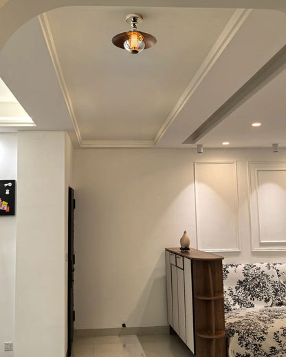 Flush Mount Glass Dome Ceiling Light 12 Inch Warm LED for Foyer Hallway Entry Corridor Modern Home 2700K 420 Lumens