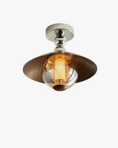 Flush Mount Glass Dome Ceiling Light 12 Inch Warm LED for Foyer Hallway Entry Corridor Modern Home 2700K 420 Lumens