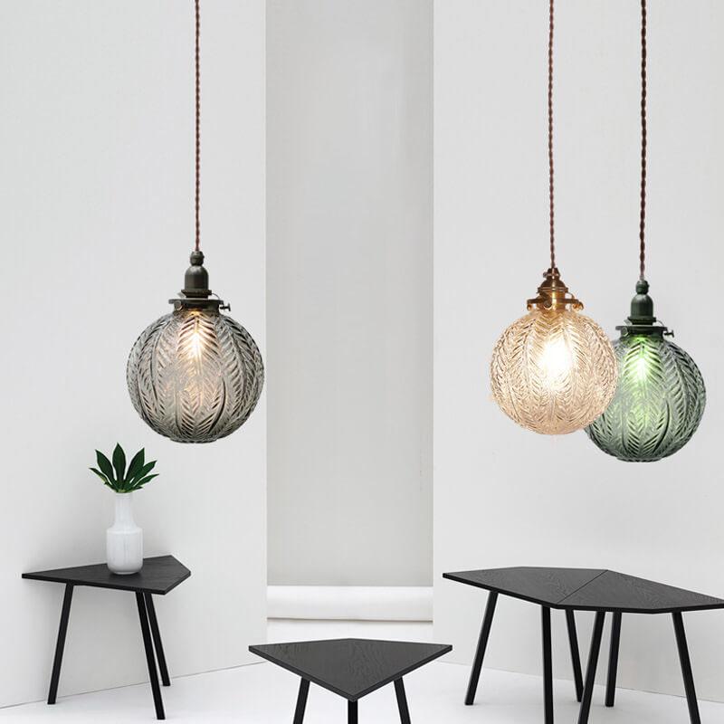 Glass Drop Ceiling Light 6-Inch Shade Adjustable 79-Inch Cord for Kitchen Island Dining Room Bar Counter Modern Minimalist Hanging Fixture