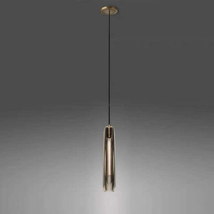 Glass Cylinder Hanging Light Fixture 15 Inch Height Adjustable Drop Ceiling Lamp for Dining Room Bedroom Living Room Contemporary Minimalist
