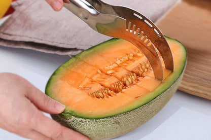 Stainless Steel Fruit Slicer Cutter for Watermelon Cantaloupe Papaya Dragon Fruit Kitchen Tool Fast Serving Prep