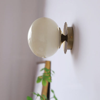 Metal & Glass Sconce Fixture 7 in Pink Beige White E26 Socket for Bedroom Office Hallway Ambient Task Lighting
