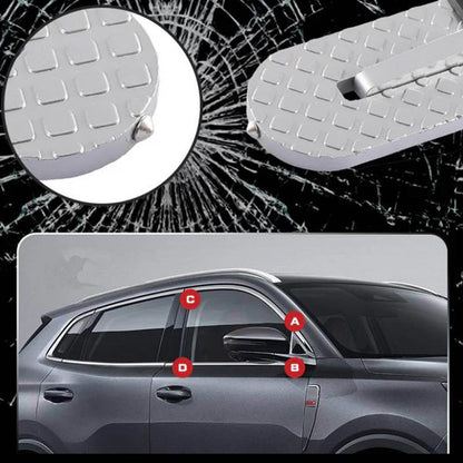 Rooftop Access Step with Emergency Glass Breaker for SUVs, Trucks & Jeeps – Foldable Aluminum Car Door Latch Hook Footstep with Protective