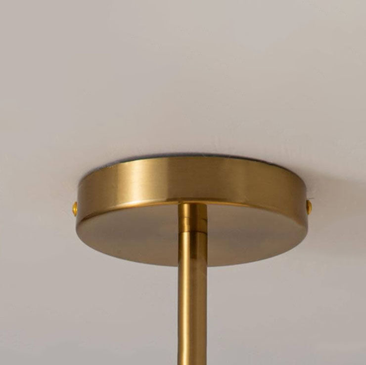 Glass Ceiling Light Fixture with Copper Accent 10.6 Inch Flush Mount for Bedroom Hallway Living Room Modern Home Lighting E26 Socket